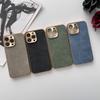Leder-Telefonhülle für iPhone 13 11 12 14 15 Pro Max 15 Plus Galvanisierter Rahmen Lammfell-Telefonhülle für IPHON 13 14 15 Promax