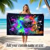 Neon Abstract Theme Beach Towel Personalized Custom Name & Text Soft Quick Dry Beach Towel for Swimming Travel