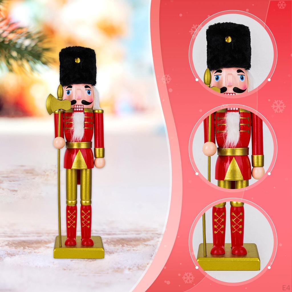 Christmas Nutcracker Figurine Decor Arts Crafts Decorative Statue Tabletop Ornament for
