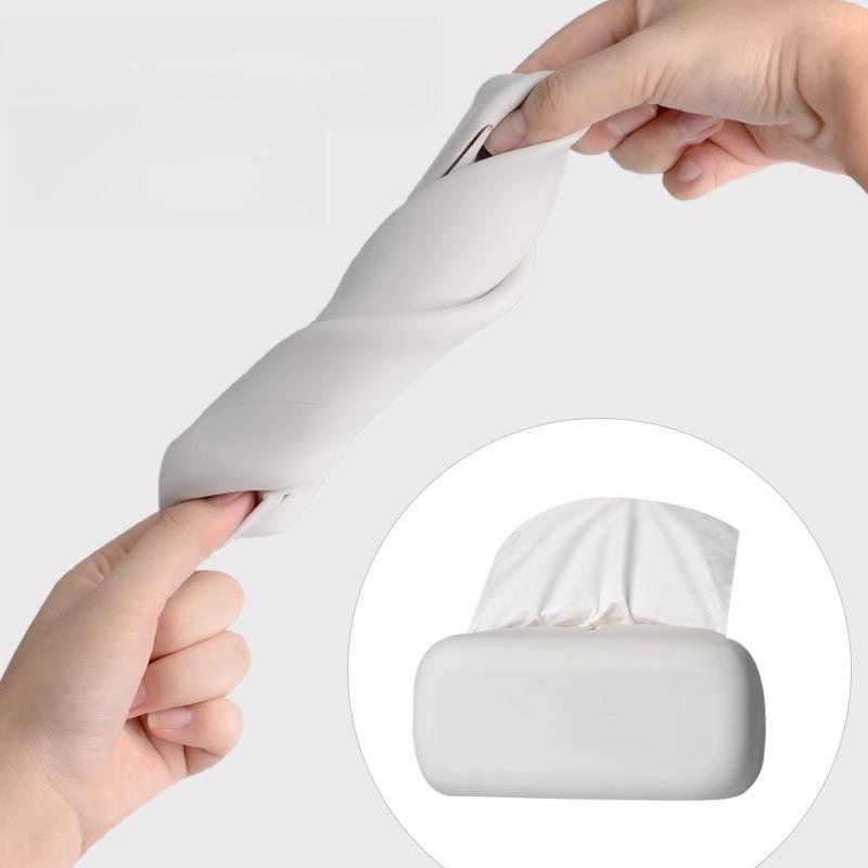 Light Luxury Tissue Box Soft Waterproof Tissue Box Cover Silicone Reusable Wet Wipe Box Holder Bathroom Kitchen Paper Holder