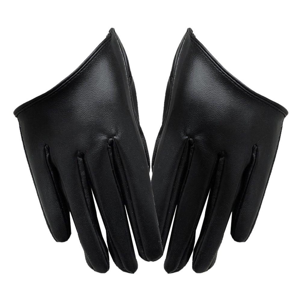 Mittens Women Men Ladys Driving Dress PU Leather Gloves Five Finger Gloves Cosplay  Mittens
