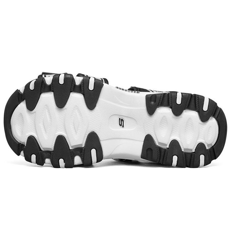 Skechers DLites 2.0 Mesh Casual Beach Sandals Women sandals Black White 66666288-BKW