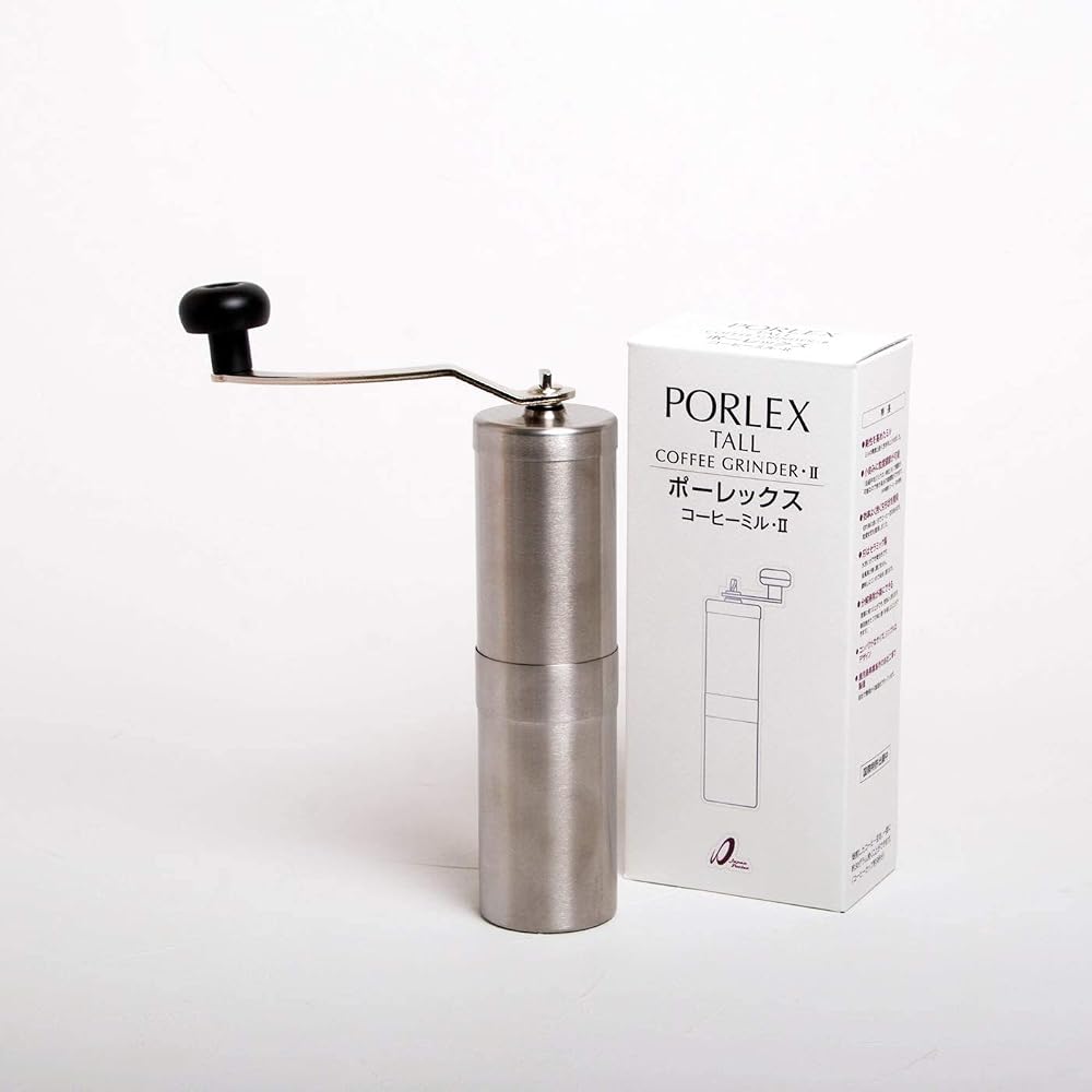 Porlex Coffee Mill Grinder 2 with Handle Holder Set Compact Stainless Steel Manual Coffee Grinder for Outdoor Use