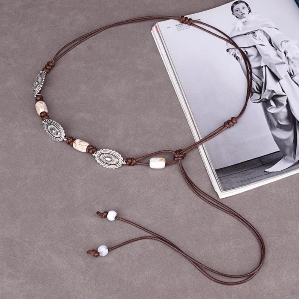 New Bohemian Waist Belt Wooden Beads Ethnic Waist Rope Belt Decorative Adjustable Waist Chain Body Jewelry коричневый