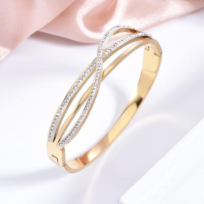 Premium Sense Bracelet Cross Bracelet Light Luxury Style Hollow Titanium Steel Hand Jewellery Does Not Lose Colour Bracelet