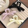 Solid Bow Hair Clips Plastic Barrettes Fashion Hair Claw Clip