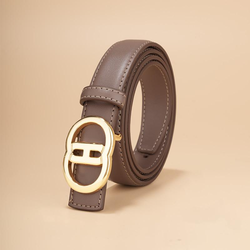 Fashion Women'S Leather Belt Fashion Simple Versatile Cowhide Belt Decoration With Suit Dress High-End Belt