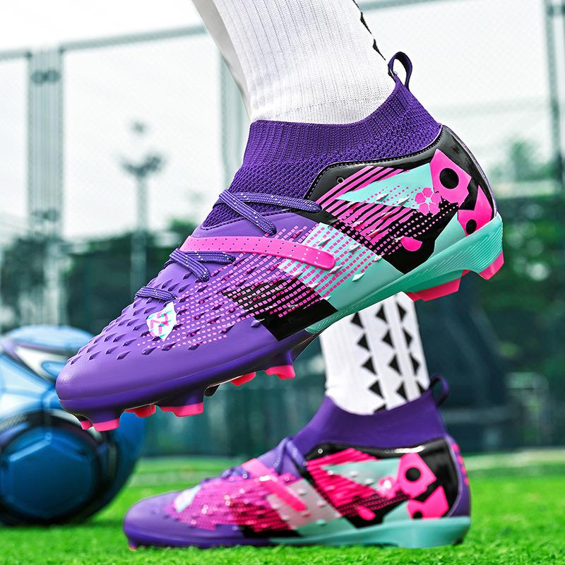 New Red Football Shoes Men Women Society Soccer Cleats Professional Training Shoes Outdoor Men's Artificial Grass Soccer Cleats
