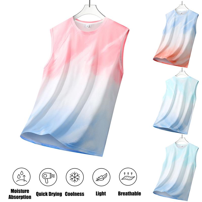 Marathon Color Block Running Vest Fitness Sunscreen Breathable Sports Vest Jogging Moisture Wicking Training Vest