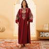 AB430 Women's Embroidered Cord Pullover Dress Robe