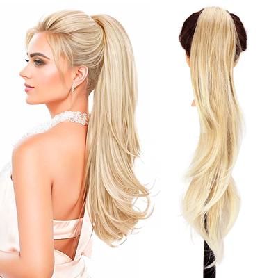 Synthetic Long Straight Curly Ponytail Wig Extensions Drawstring Heat Resistant Pony Tail Natural Clip In Wig For Women Use