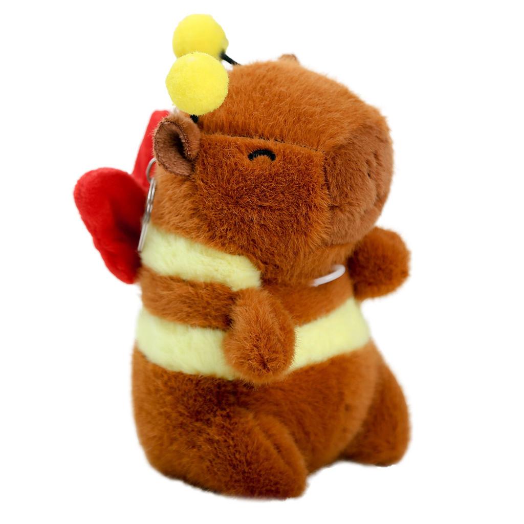 Cute Bee Capybara Plush Keychain With Vibrating Wings For Kids And Collectors