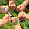 Kids And Adult Temporary Tattoos Soccer Face Stickers, Waterproof Body Art for Sports Holiday Fans, Football Team Party Makeup Decals Game Day Event