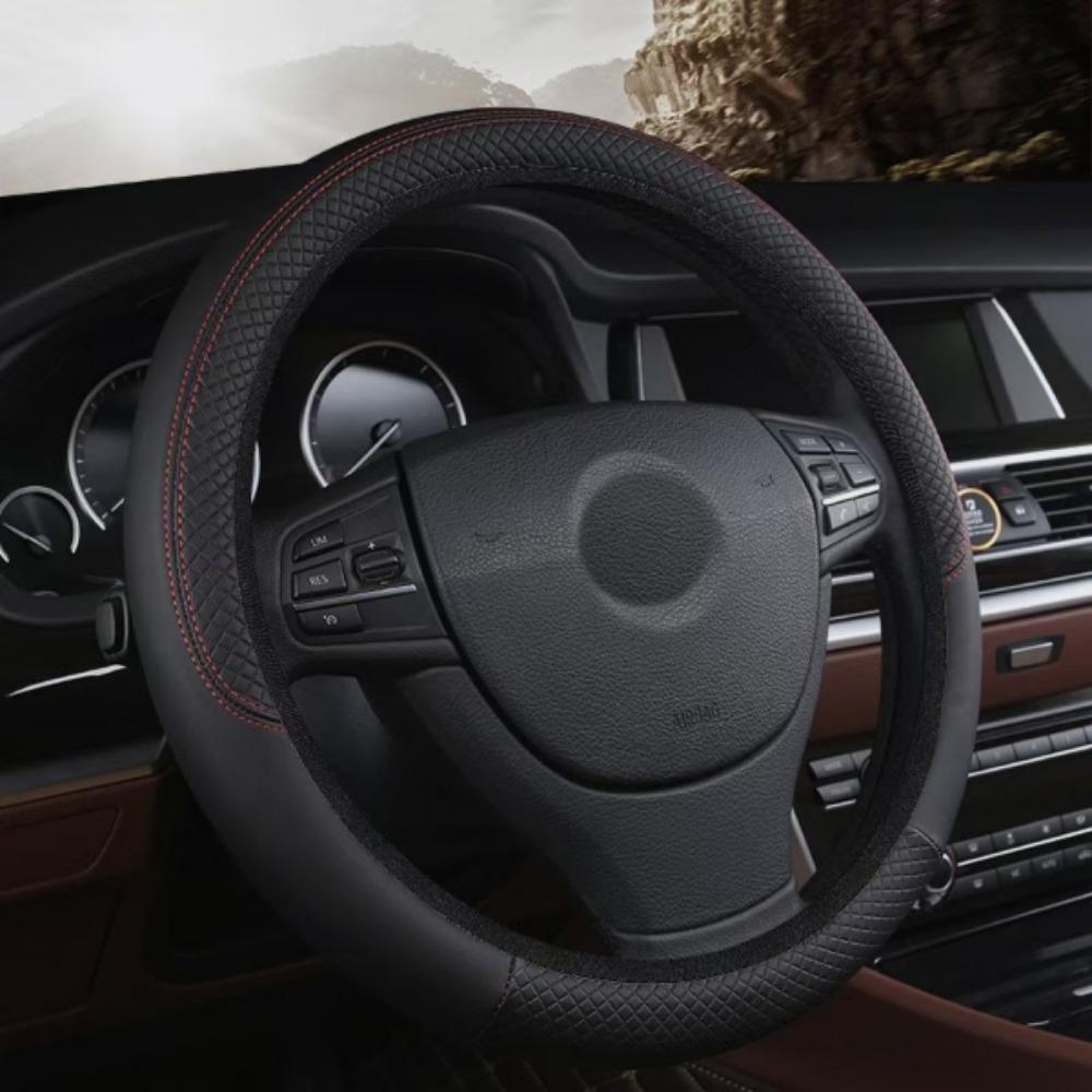 PU Leather Steering Wheel Cover Anti Slip Steering Cover Car Interior Decoration