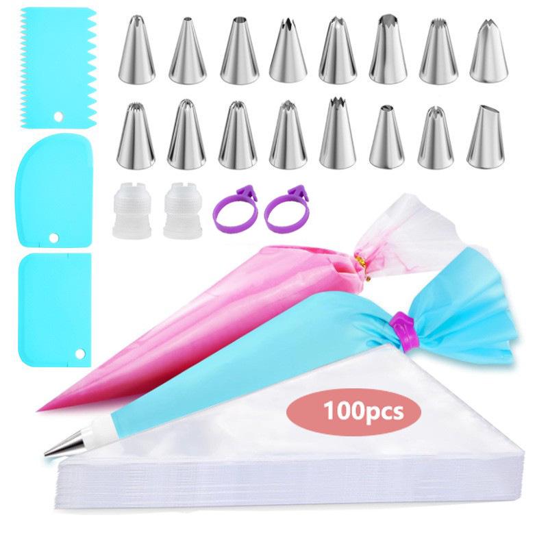 Nordic Disposable Piping Bags & Tips Set for Cake Decorating