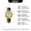 Swiss Brand ZNIDS 3323 Gold Faux Mechanical Quartz Watch
