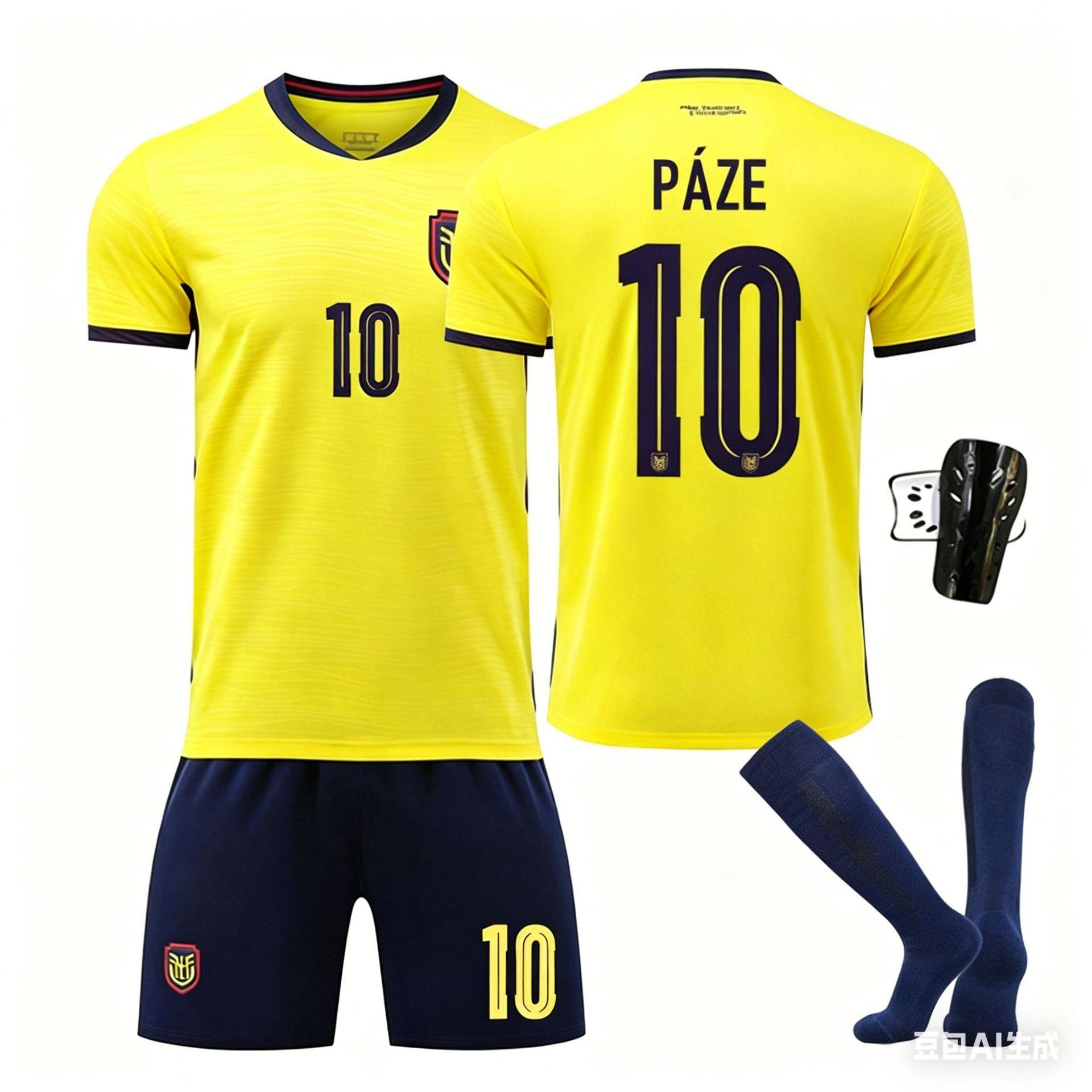 WK Ecuador Thuisshirt Voetbalset Nr. 10 Pais Jersey, Heren 26