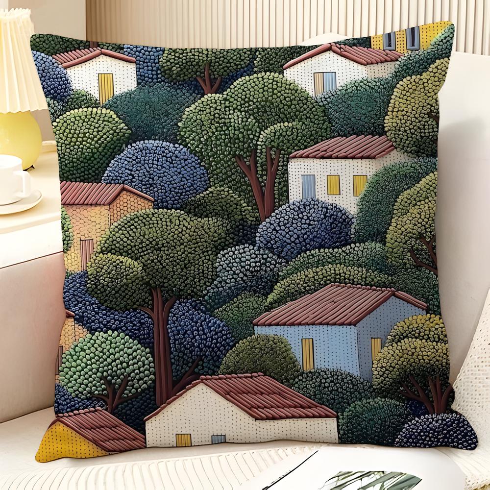 Boho Style Pillow Case Natural Linen Organic Fabric DoubleSided Printing Sofa Home Decor Gift Pillow Case