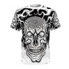 All Over Print Halloween Horror Art T Shirt Adult Scary Creepy Skull Flames Goth