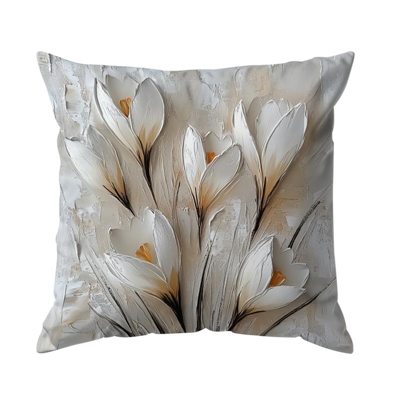 White Flowers Cushions Pillowcase Printed Polyester 45x45cm Throw Pillow Cover Decorative Sofa Cushions Pillowslip Home Decor