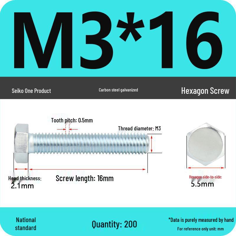 8.8 Grade Hot-Dip Galvanized Hex Bolt Nail M4-M30