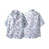 Chinese Ink Wash Bamboo Leaf Print Short Sleeve Casual Shirt