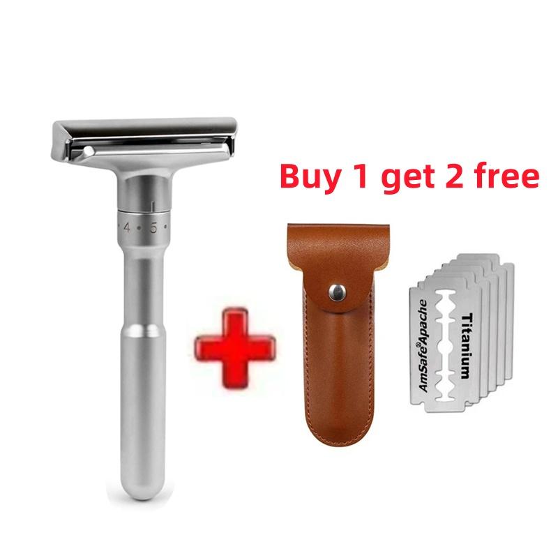 Стальное лезвие Мягкая Двусторонняя Парикмахерская Бритва Классическая Мужская Бритва Регулируемая Безопасная Бритва Профессиональная Ручная Бритва Складная Бритва