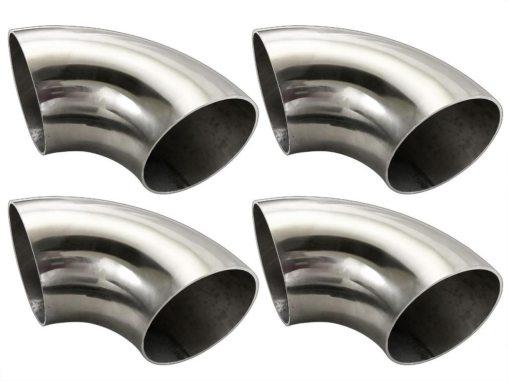 BRIGHTZ 70mm Diameter Stainless Steel Elbow 4 Pieces 90° Bends, 1.2mm Thick, [MUF-JOI-028-4PC]