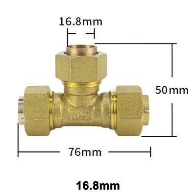 Composite Brass Pipe TPiece Connector for Heating Water and Oil Air Lines Easy Installation and Pressure Resistant