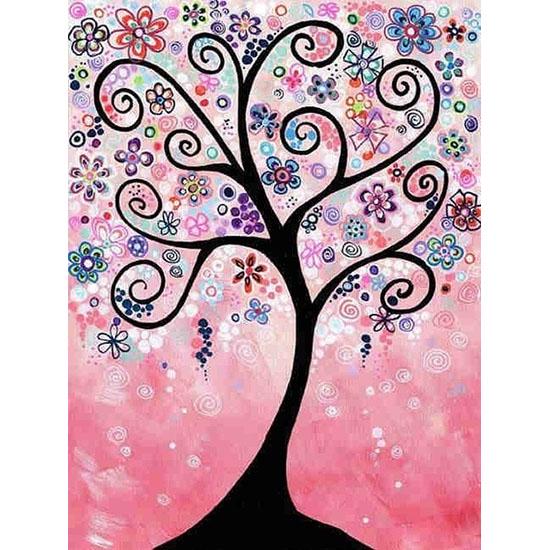 huacan Paint With Diamonds Scenery Tree Diamond Painting Full Round Landscape Picture Of Rhinestone Mosaic Flowers