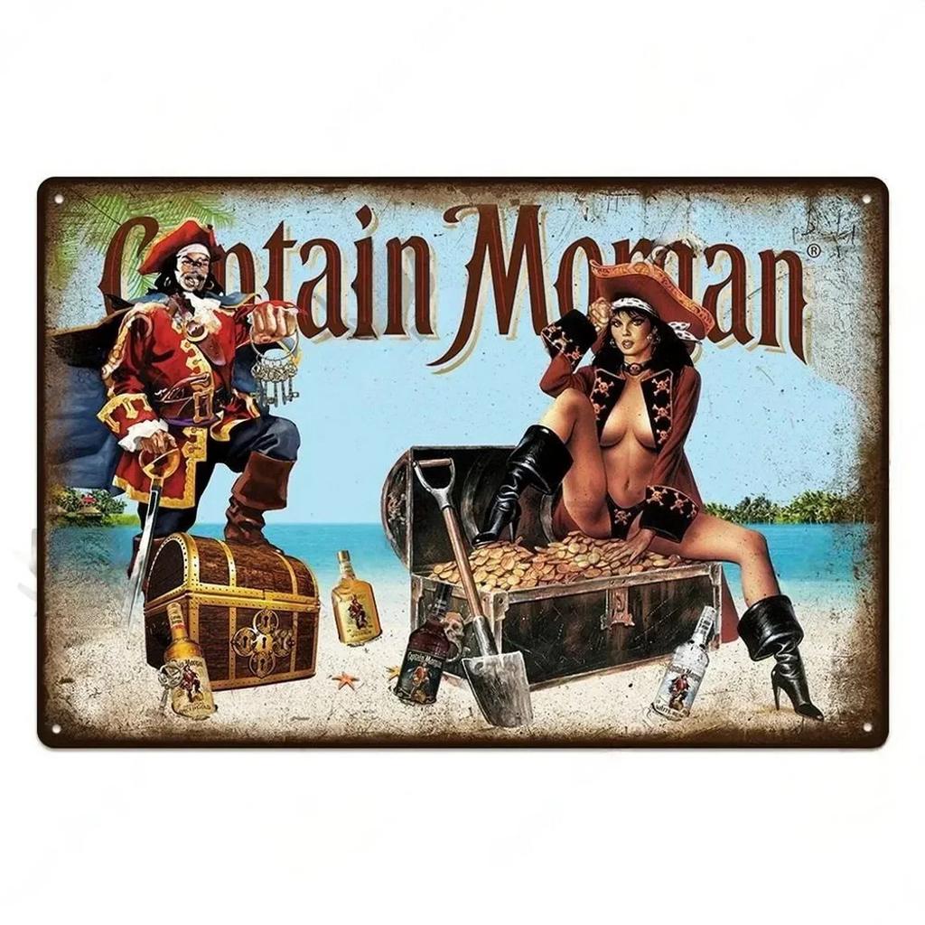 Vintage Metal Tin Sign  Captain Original Wall Decor Plaque Retro Art Poster for Man Cave Home Cafe Garden Club Bar  Iron Paintin