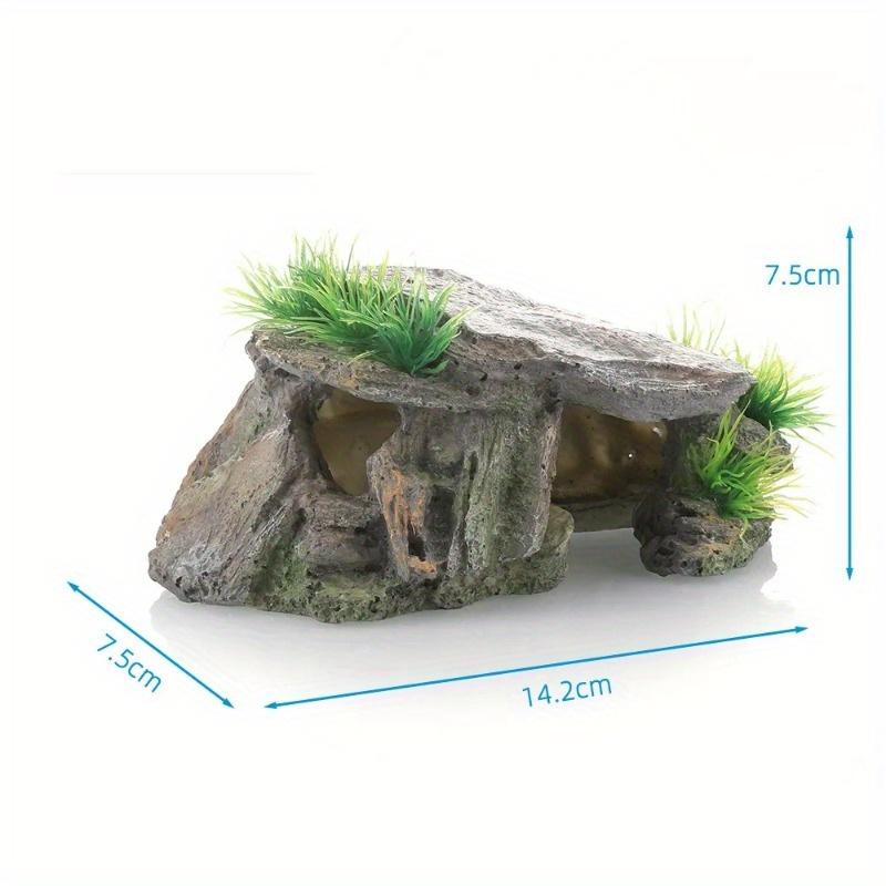 1PC Reptile Hiding Hole Climbing Sunbathing Platform Turtle Hiding Hole Resin Decoration and Scenery Fish Tank Aquarium Landscape