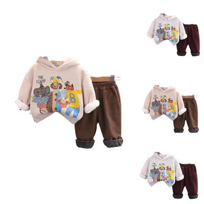 Kids Casual Long-Sleeve Set, Comfortable Daily Wear Outfits
