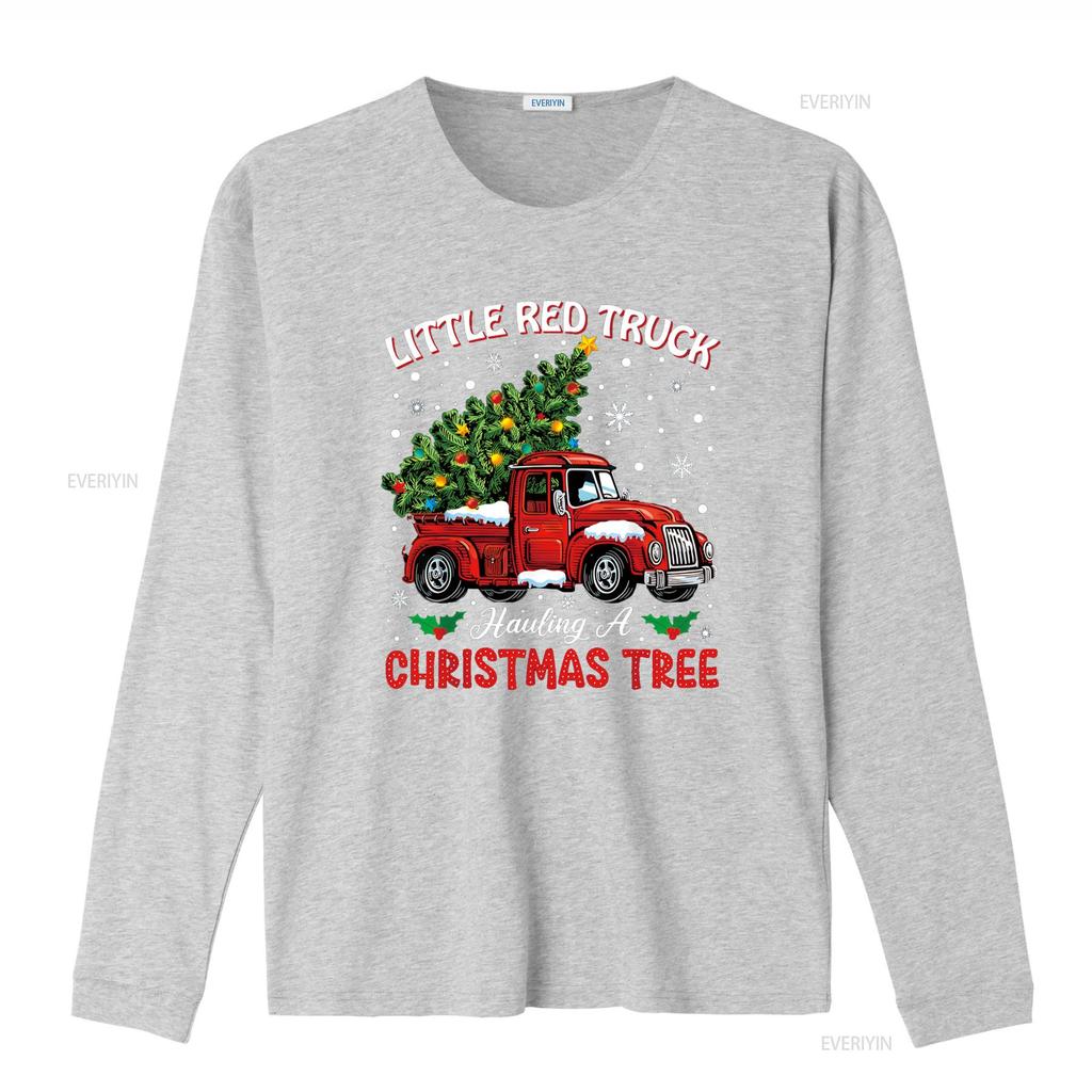 Little Red Truck Hauling A Christmas Tree T Shirt vintage Washed Comfortable Versatile Stretched homme Breathable Soft fashion