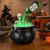 Raucheffekt Halloween Requisite Hexenkessel, Großer Schwarzer Plastikeimer mit Schwebender Trankflasche, Spukhaus Dekoration Gruselige Suppentopf Dekoration für