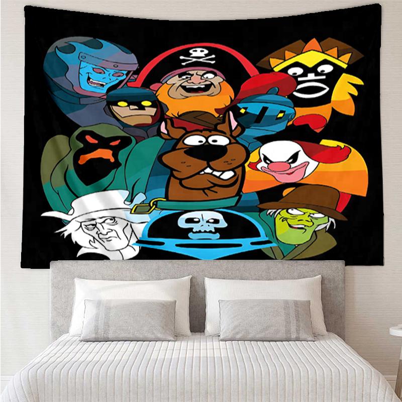 Scooby-Doo Print Tapestry, Backdrop, Easy Setup, Ideal for Bedroom, Office & Living Room, with Aesthetic Wall Hanging Decor.