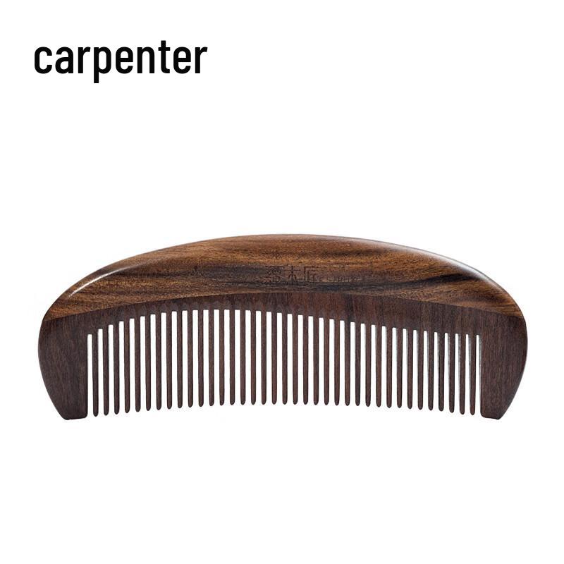 Коричневая Муцзянская портативная деревянная расческа с мелкими зубьями