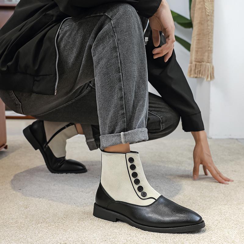 Mode Britischer Stil Lässige Herrenstiefel Frühling Herbst Bequeme Chelsea Herrenschuhe Luxus Designer Herren Hochzeitsschuhe Übergröße 38-46