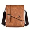 Men's Vintage Casual Crossbody Bag, Versatile Business Shoulder Bag, PU Leather Messenger Bag for Men Fashion Flip Cover Handbag