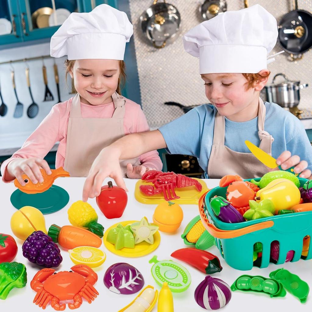 Fruit Bucket, Cutting and Joy Toy, Vegetable Simulation, Children's Play, Kitchen, Baby Food, Vegetable Cutting, Kitchen Utensil