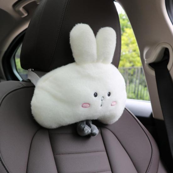 Headrest Pillow Detachable Comfortable Rabbit Shape Car Neck Waist Shoulder Protective