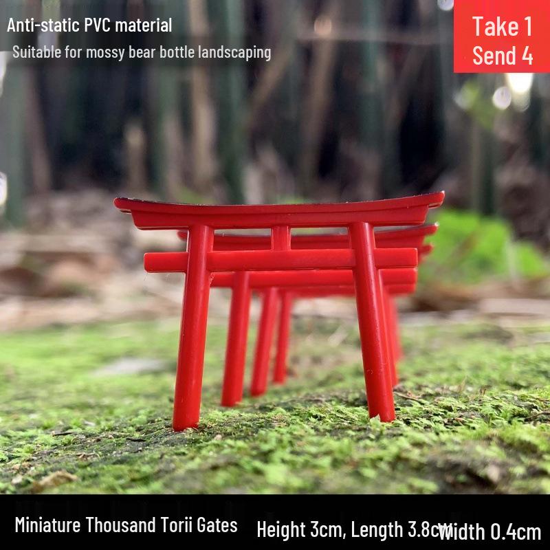Kyoto Sand Table: Genshin Impact Style Ornament with Torii Bonsai.