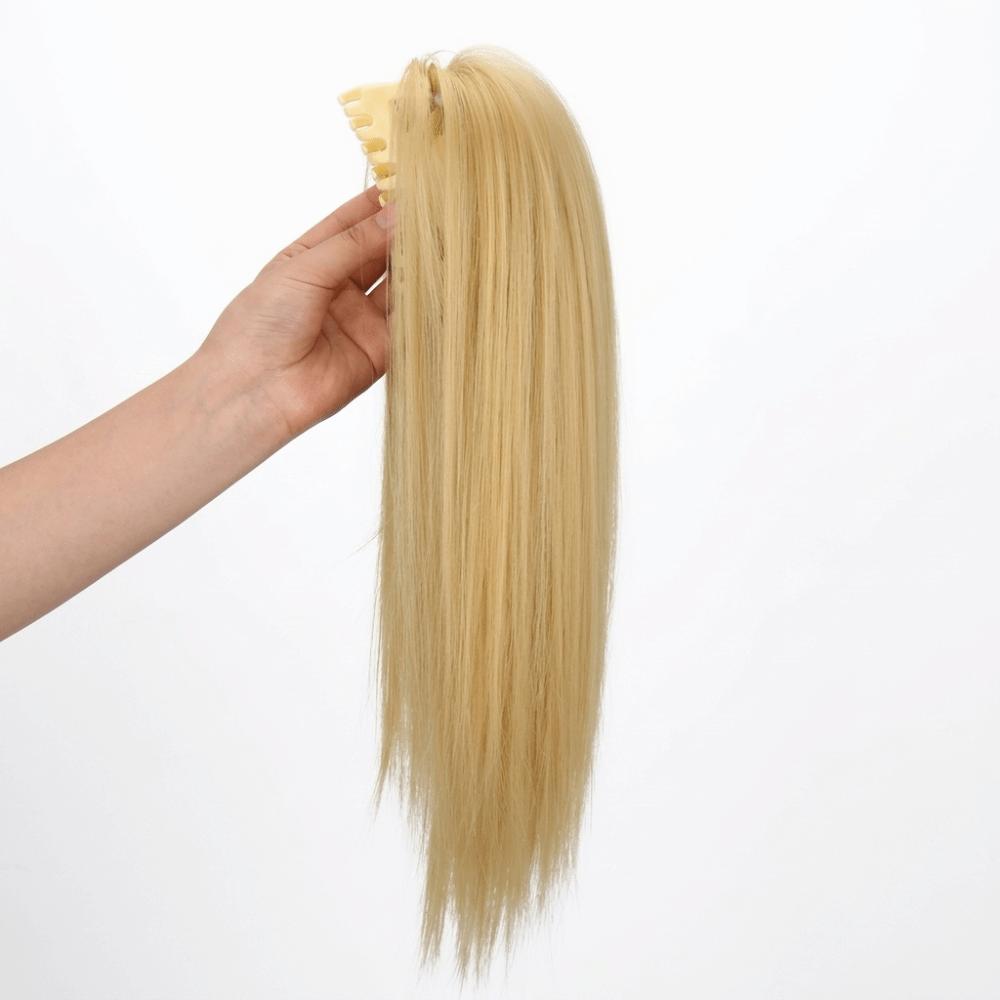 Ciocche per coda di cavallo in fibra sintetica con clip, mezza acconciatura, nuova extension per capelli per donna
