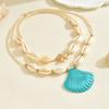 Pentagram Pendant Exaggerated Shell Pendant Necklace Sea Series Double Layered Choker  Jewelry Gift
