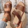 Summer Soft Platform Slippers for Women Pu Leather Non-Slip Wedges Slides Woman Outdoor Light Med Heels Casual Flip Flops Female