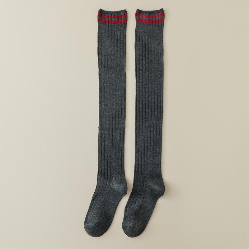 Japanese Style Women Stockings College Style School Girls Long Socks Stockings Cotton Knitting Solid Color Thigh High Stockings