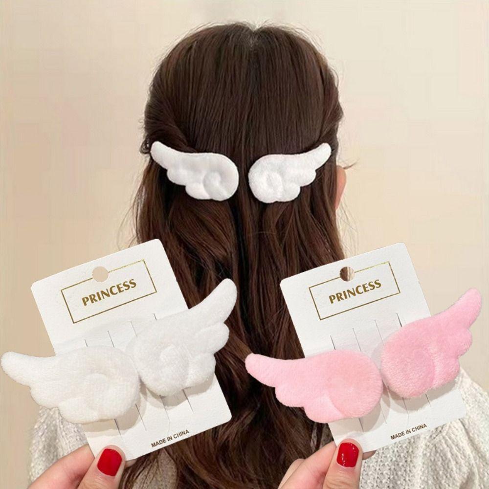 Angel Wing Plush Hair Clip Sweet Bangs Barrettes Headdress Cosplay Hairpin  Girls