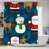 Tu Christmas Shower Curtain Santa Claus Reindeer Holiday Bathroom Decor Festive Winter Themed Waterproof Fabric Home Decor Gift