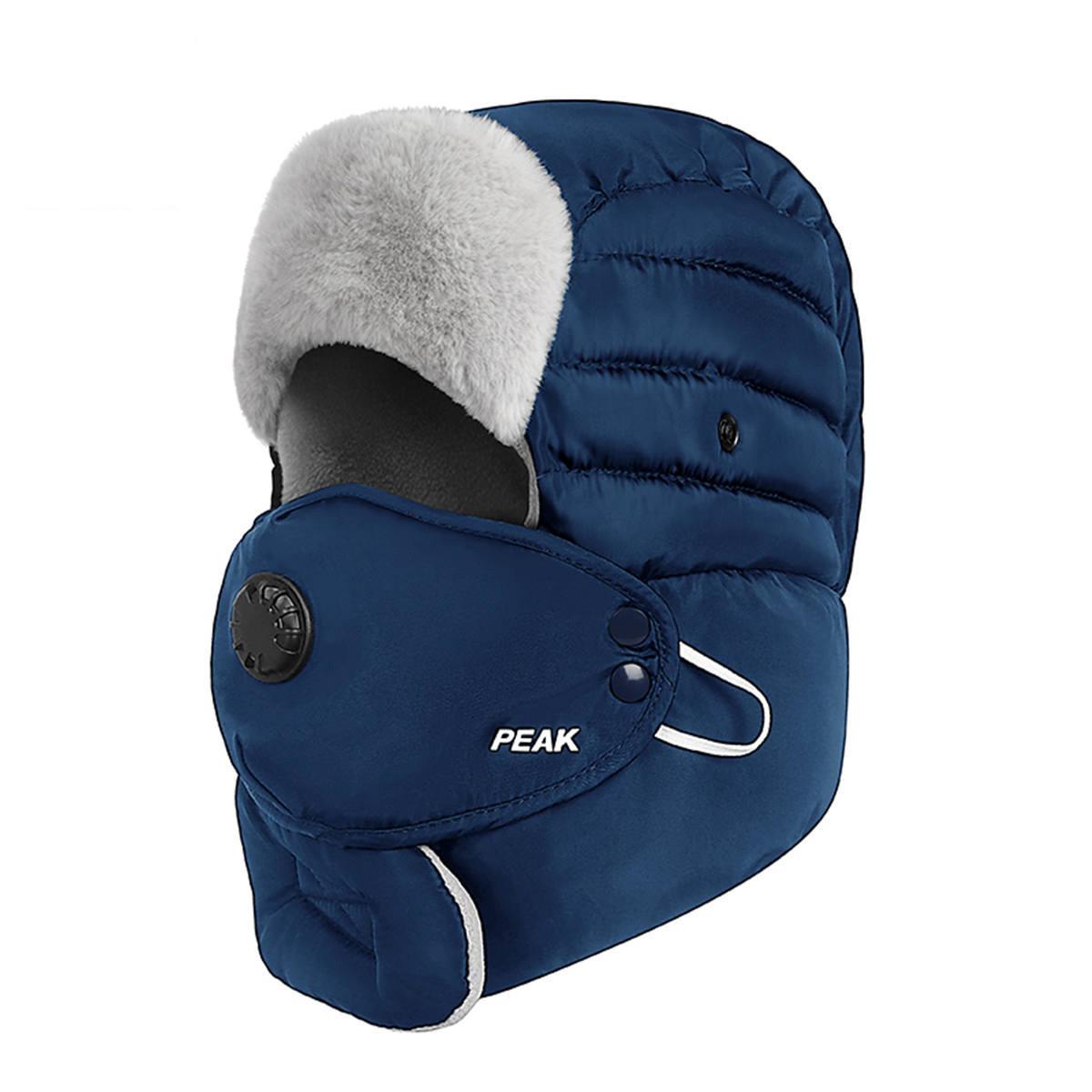 PEAK Unisex Winter Lei Feng Hat with Ear Protection and Fleece Lining - Windproof, Warm, and Face Mask for Cycling