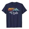 Utah Vintage Mountain Sunset Eighties Retro Graphic TShirt Special Cartoon T Shirt Cotton T Shirt For Unisex Japan Style